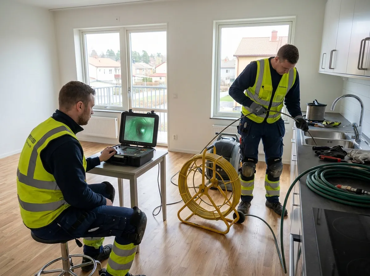 Avloppsarbete i en bostad